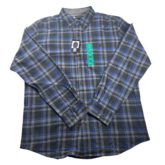 Weatherproof Plaid Button-Down Shirt Men's Large Blue and Gray New With Tags - Picture 3 of 11